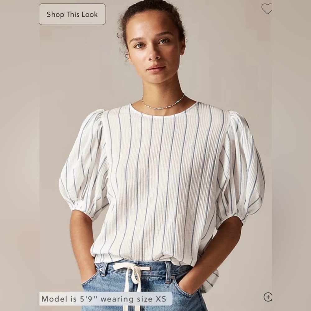 J.Crew Puff-sleeve top in sheer gauze